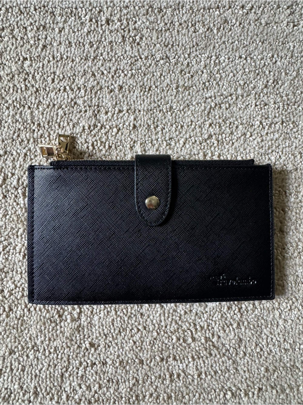 Travelambo Black Women's Wallet with Snap Closure ID Window Card Slots Check